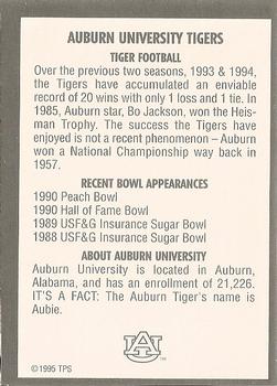 1995 Tony's Pizza College Mascots #NNO Auburn Tigers Back