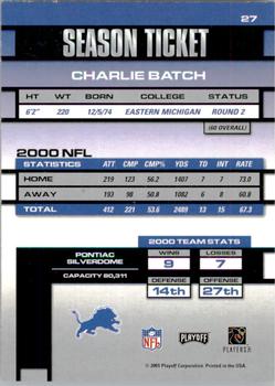 2001 Playoff Contenders - Hawaii Trade Conference 2002 #27 Charlie Batch Back