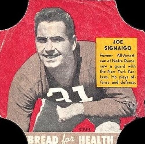 1950 Fischer's Bread for Health #NNO Joe Signaigo Front