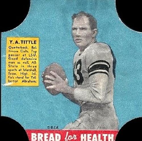 1950 Fischer's Bread for Health #NNO Y.A. Tittle Front