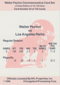 1988 NFL Properties Walter Payton Commemorative #24 Vs. Los Angeles Rams Back