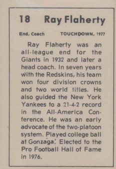 1977 Touchdown Club #18 Ray Flaherty Back
