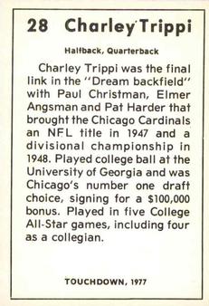 1977 Touchdown Club #28 Charley Trippi Back