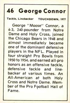 1977 Touchdown Club #46 George Connor Back