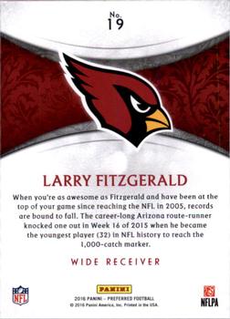 2016 Panini Crown Royale #19 Larry Fitzgerald Back