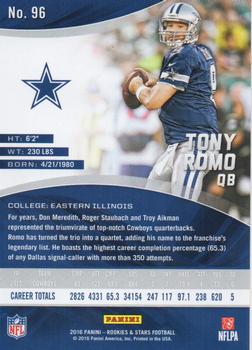 2016 Panini Rookies & Stars #96 Tony Romo Back