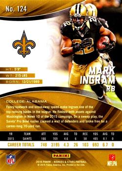 2016 Panini Rookies & Stars #124 Mark Ingram Back