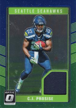 2016 Donruss Optic - Rookie Threads Blue And Green #DRT-CP C.J. Prosise Front