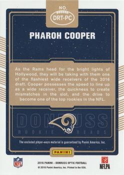 2016 Donruss Optic - Rookie Threads Blue And Green #DRT-PC Pharoh Cooper Back
