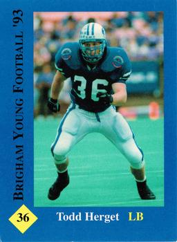 1993 BYU Cougars #NNO Todd Herget Front