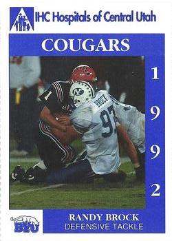 1992 BYU Cougars Safety #NNO Randy Brock Front