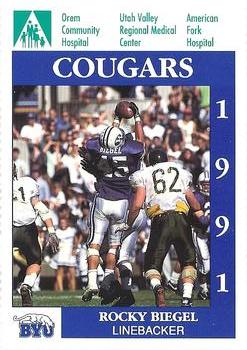 1991 BYU Cougars Safety #NNO Rocky Biegel Front