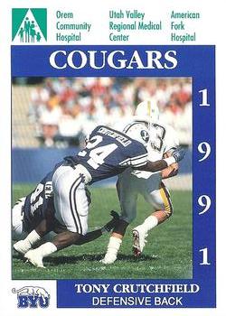 1991 BYU Cougars Safety #NNO Tony Crutchfield Front