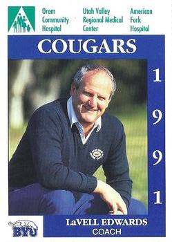 1991 BYU Cougars Safety #NNO LaVell Edwards Front