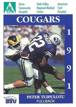 1991 BYU Cougars Safety #NNO Peter Tuipulotu Front