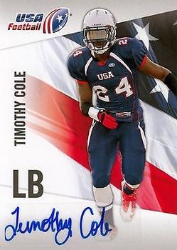 2012 Upper Deck USA Football - Autographs #46 Timothy Cole Front
