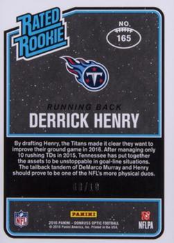 2016 Donruss Optic - Gold #165 Derrick Henry Back