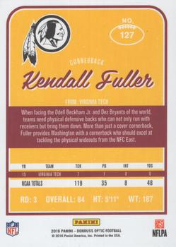 2016 Donruss Optic - Red and Yellow #127 Kendall Fuller Back
