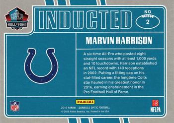 2016 Donruss Optic - Inducted #2 Marvin Harrison Back