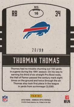 2016 Donruss Optic - Legends of the Fall Red #16 Thurman Thomas Back