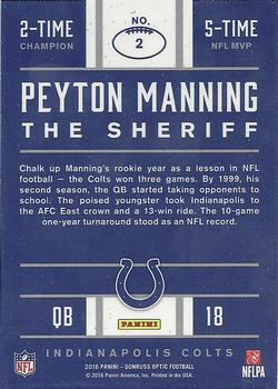 2016 Donruss Optic - Peyton Manning Tribute #2 Peyton Manning Back