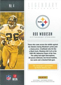 2016 Panini Contenders - Legendary Contenders Autographs Gold #4 Rod Woodson Back