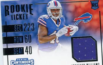 2016 Panini Contenders - Rookie Ticket Swatches Horizontal #20 Jonathan Williams Front