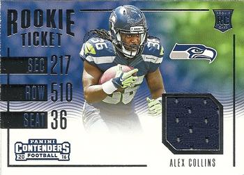 2016 Panini Contenders - Rookie Ticket Swatches Horizontal #21 Alex Collins Front