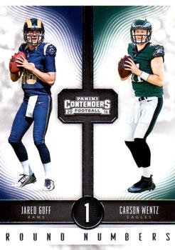 2016 Panini Contenders - Round Numbers #1 Carson Wentz / Jared Goff Front