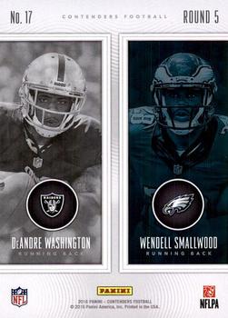2016 Panini Contenders - Round Numbers #17 DeAndre Washington / Wendell Smallwood Back