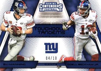 2016 Panini Contenders - Touchdown Tandems Black #8 Odell Beckham Jr. / Eli Manning Front