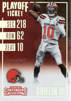 2016 Panini Contenders - Playoff Ticket #83 Robert Griffin III Front