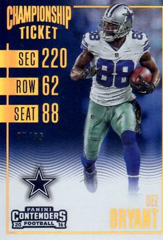 2016 Panini Contenders - Championship Ticket #3 Dez Bryant Front