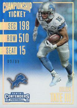 2016 Panini Contenders - Championship Ticket #32 Golden Tate III Front