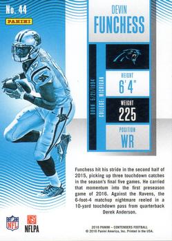 2016 Panini Contenders - Championship Ticket #44 Devin Funchess Back