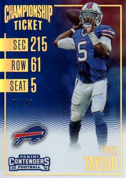 2016 Panini Contenders - Championship Ticket #52 Tyrod Taylor Front