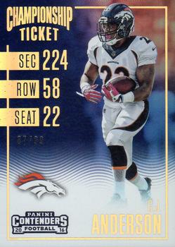 2016 Panini Contenders - Championship Ticket #65 C.J. Anderson Front