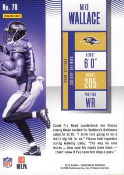 2016 Panini Contenders - Championship Ticket #78 Mike Wallace Back