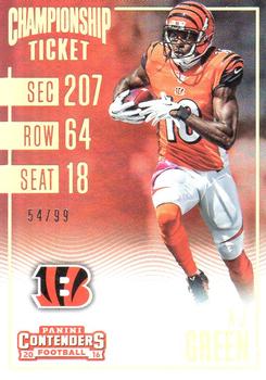 2016 Panini Contenders - Championship Ticket #82 A.J. Green Front