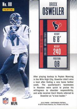 2016 Panini Contenders - Championship Ticket #88 Brock Osweiler Back