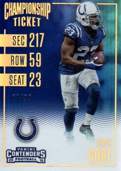 2016 Panini Contenders - Championship Ticket #93 Frank Gore Front