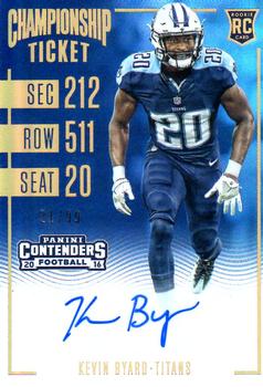 2016 Panini Contenders - Championship Ticket #155 Kevin Byard Front