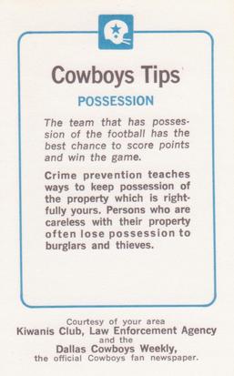 1979 Dallas Cowboys Police #NNO Tony Dorsett Back