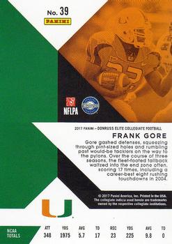 2017 Panini Elite Draft Picks #39 Frank Gore Back