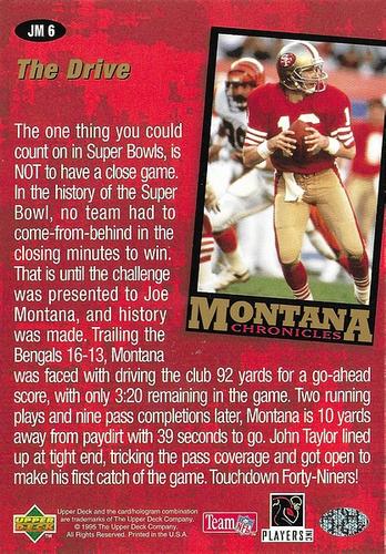 1995 Collector's Choice - Montana Chronicles 3x5 #JM6 Joe Montana Back