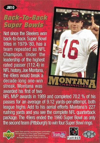 1995 Collector's Choice - Montana Chronicles 3x5 #JM10 Joe Montana Back