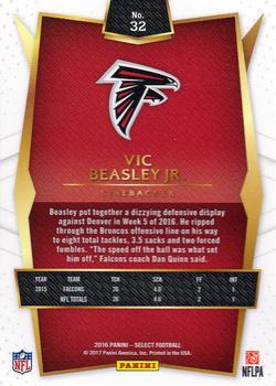 2016 Panini Select #32 Vic Beasley Jr. Back