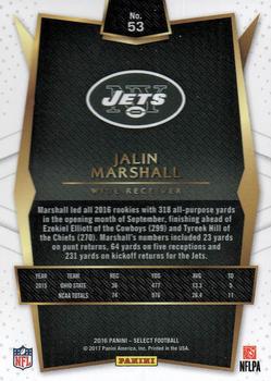 2016 Panini Select #53 Jalin Marshall Back