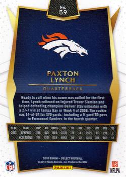 2016 Panini Select #59 Paxton Lynch Back
