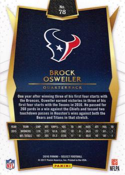 2016 Panini Select #78 Brock Osweiler Back